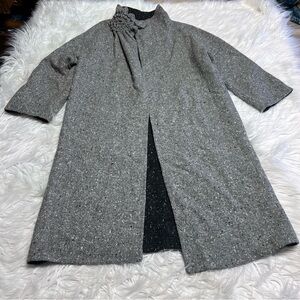 Maurizio Pecoraro Milano Textured Black and Gray Wool Coat